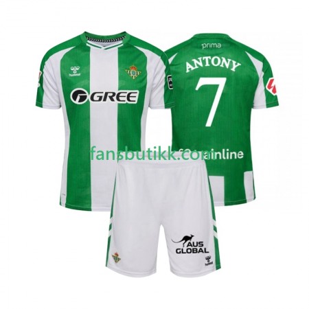 Fotballdrakt Real Betis Antony 7 Barn Hjemmetrøye 2025-2026 Kortermet
